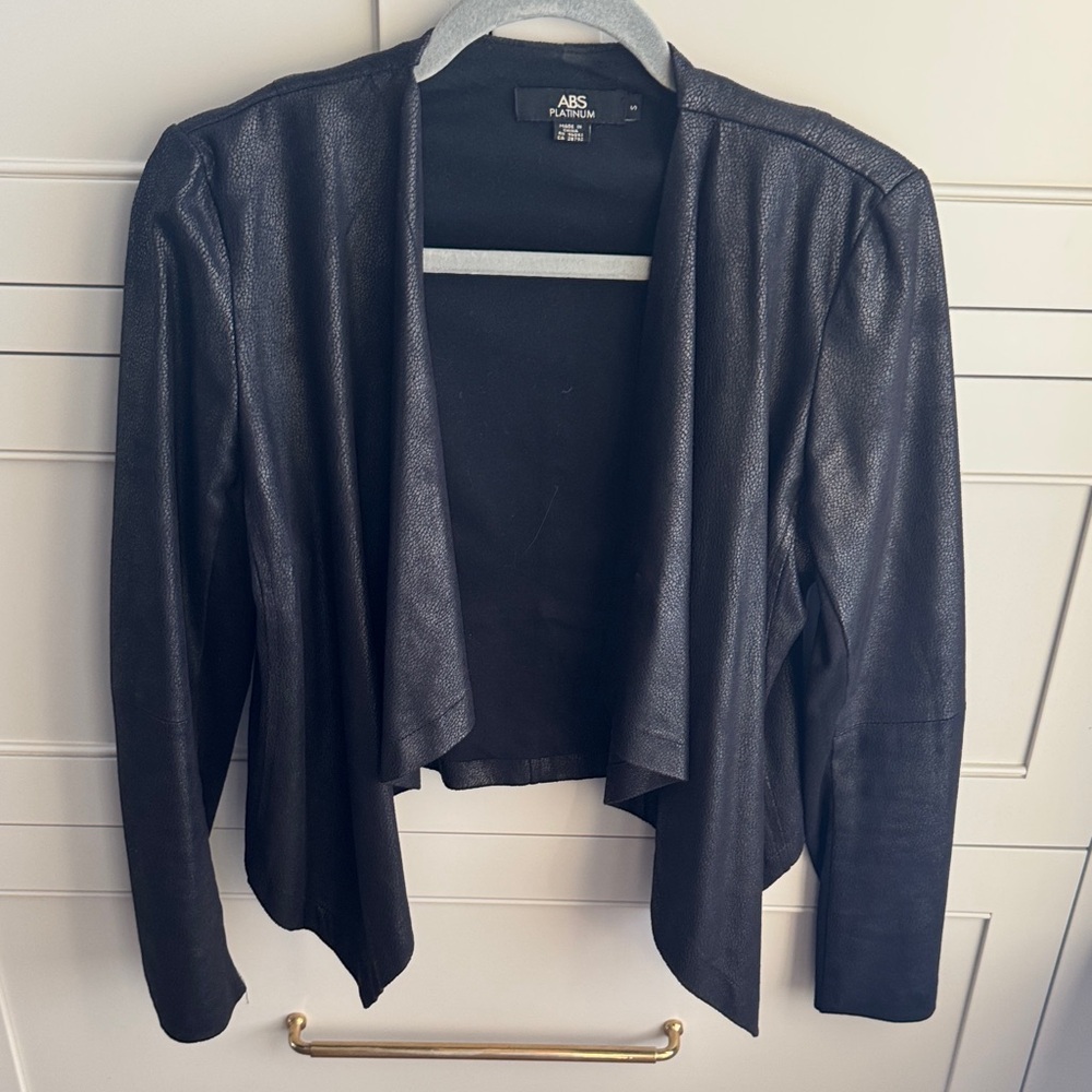 ABS platinum black leather  Women's Jacket small